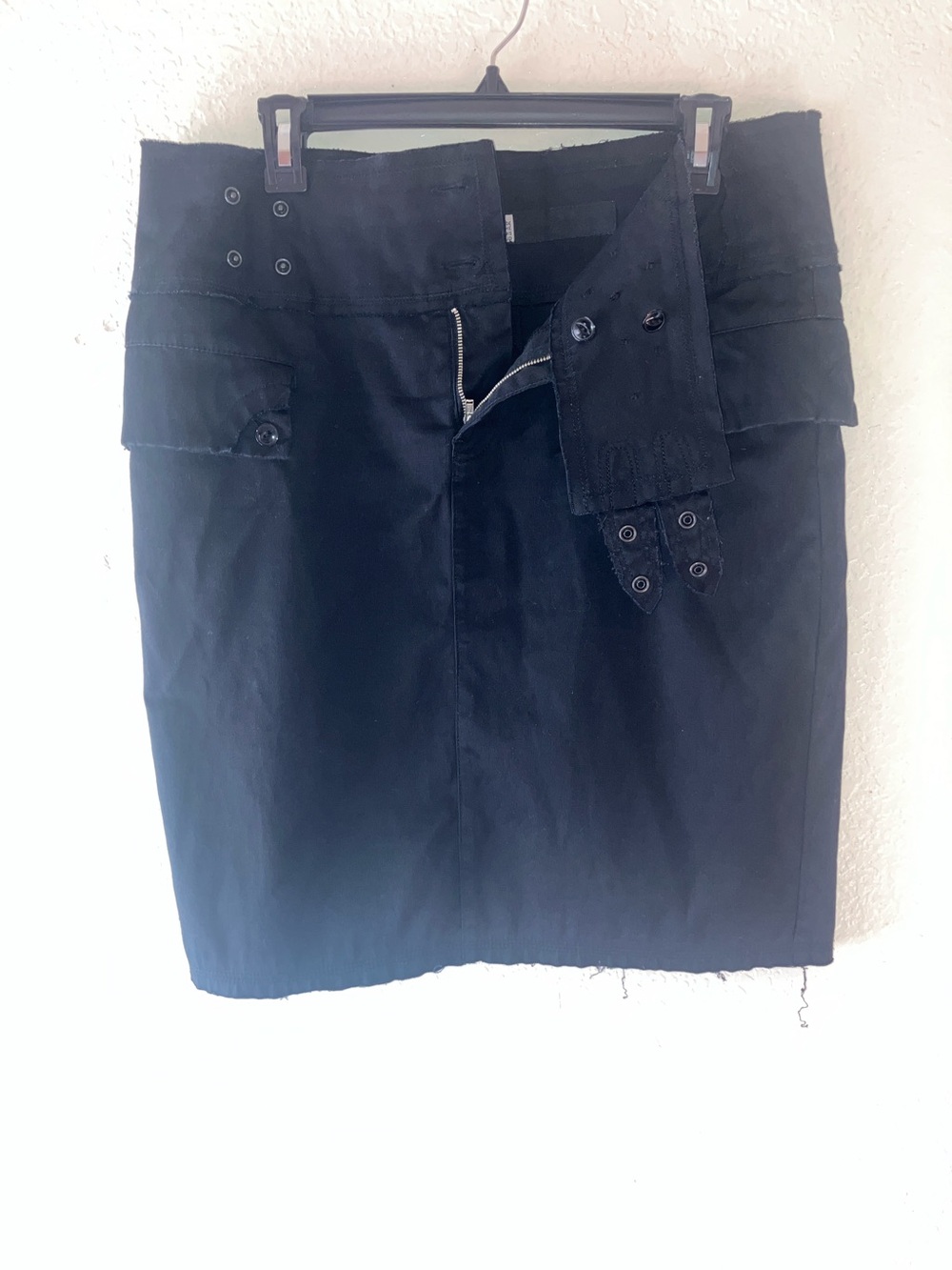 Le Jean De Marithe Francois Girbaud High-Waist Black Denim Mini Skirt women 30